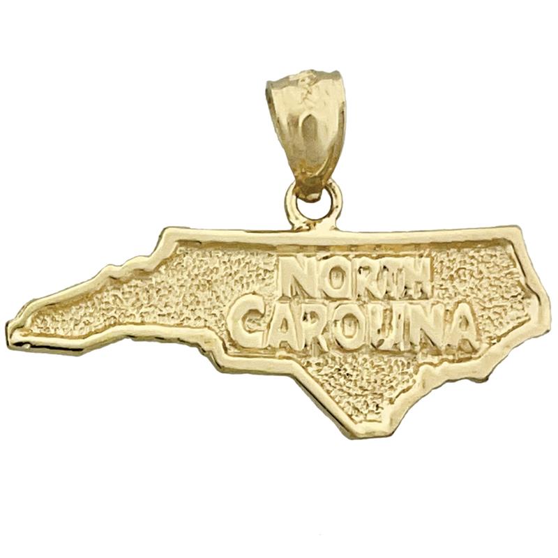 14K Gold Anhänger North Carolina Karte
