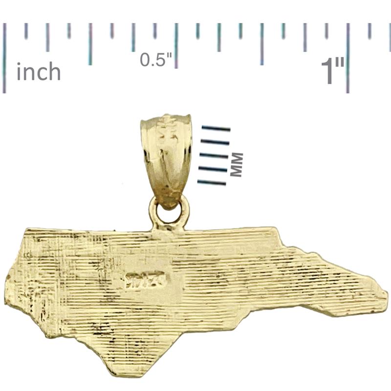 14K Gold Anhänger North Carolina Karte
