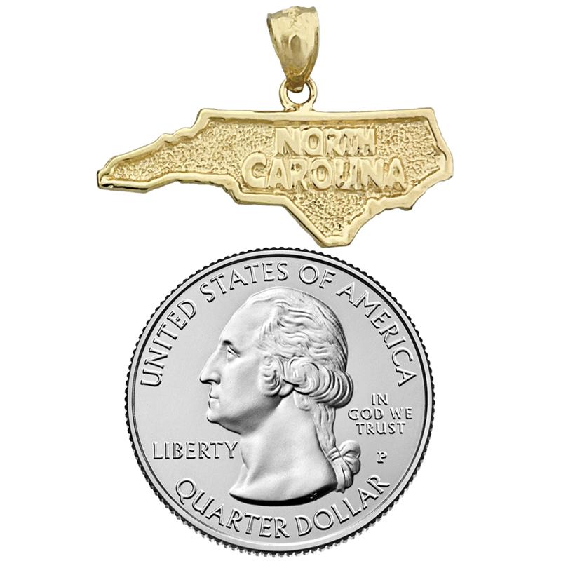 14K Gold Anhänger North Carolina Karte
