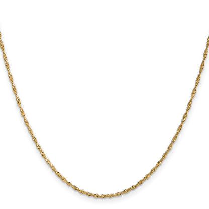 10K 1.3 Mm Singapurkette Halskette