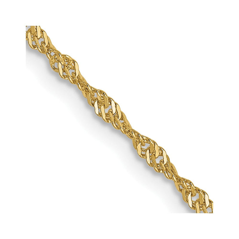 10K 1.3 Mm Singapurkette Halskette