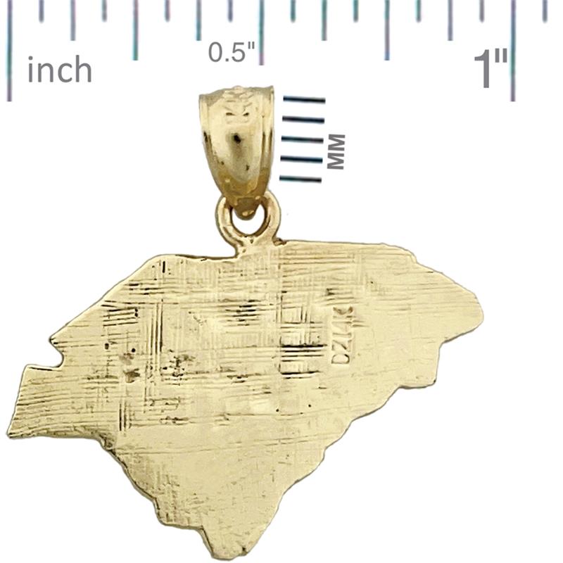 14K Gold Anhänger South-Carolina-Landkarte