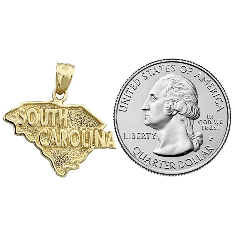 14K Gold Anhänger South-Carolina-Landkarte