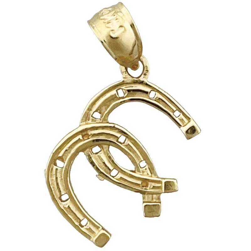 14K Gold Doppel-Hufeisen-Charm