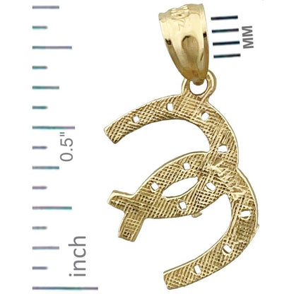 14K Gold Doppel-Hufeisen-Charm