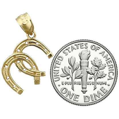 14K Gold Doppel-Hufeisen-Charm