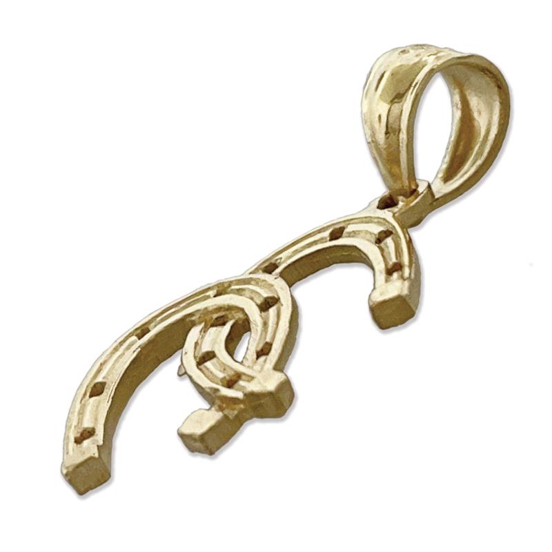 14K Gold Doppel-Hufeisen-Charm