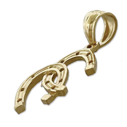 14K Gold Doppel-Hufeisen-Charm
