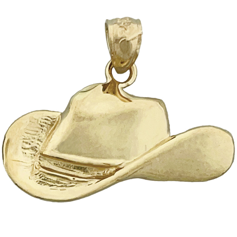 14K Gold Westernstil-Cowboyhut-Anhänger