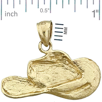 14K Gold Westernstil-Cowboyhut-Anhänger