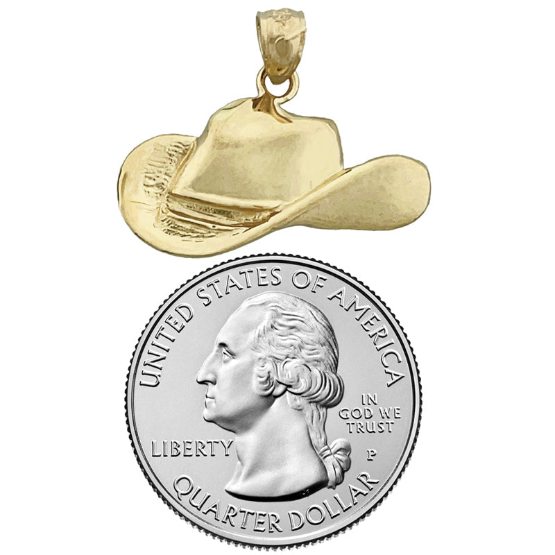 14K Gold Westernstil-Cowboyhut-Anhänger
