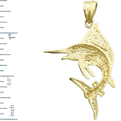 Sealife-Segelfisch-Anhänger aus 14K Gold