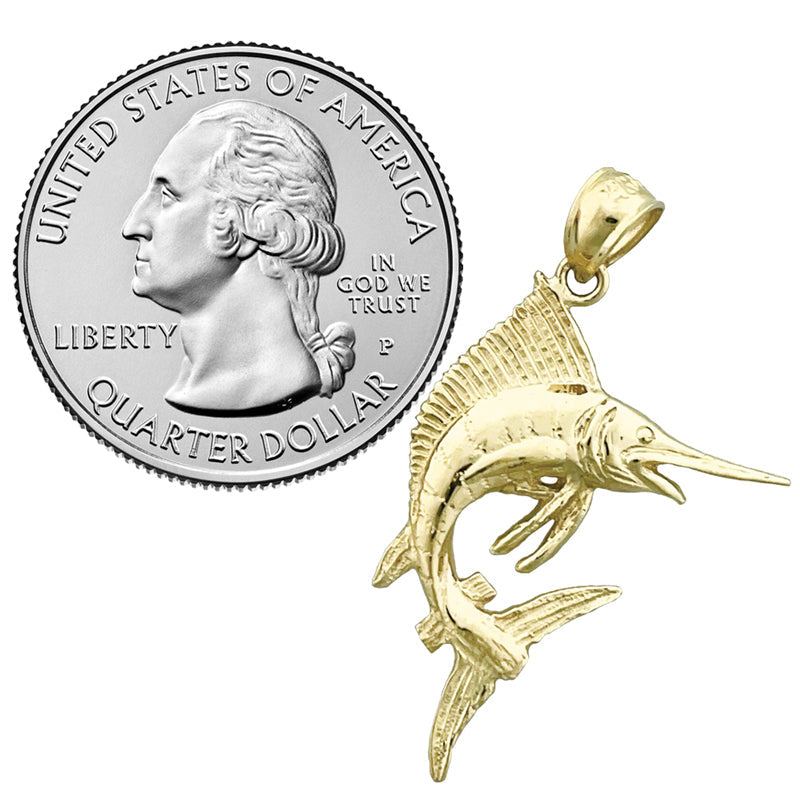 Sealife-Segelfisch-Anhänger aus 14K Gold