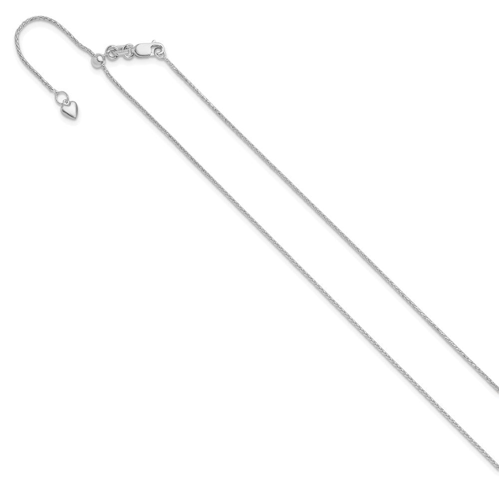 10K Weißgold Verstellbar 1mm Weizen Halskette