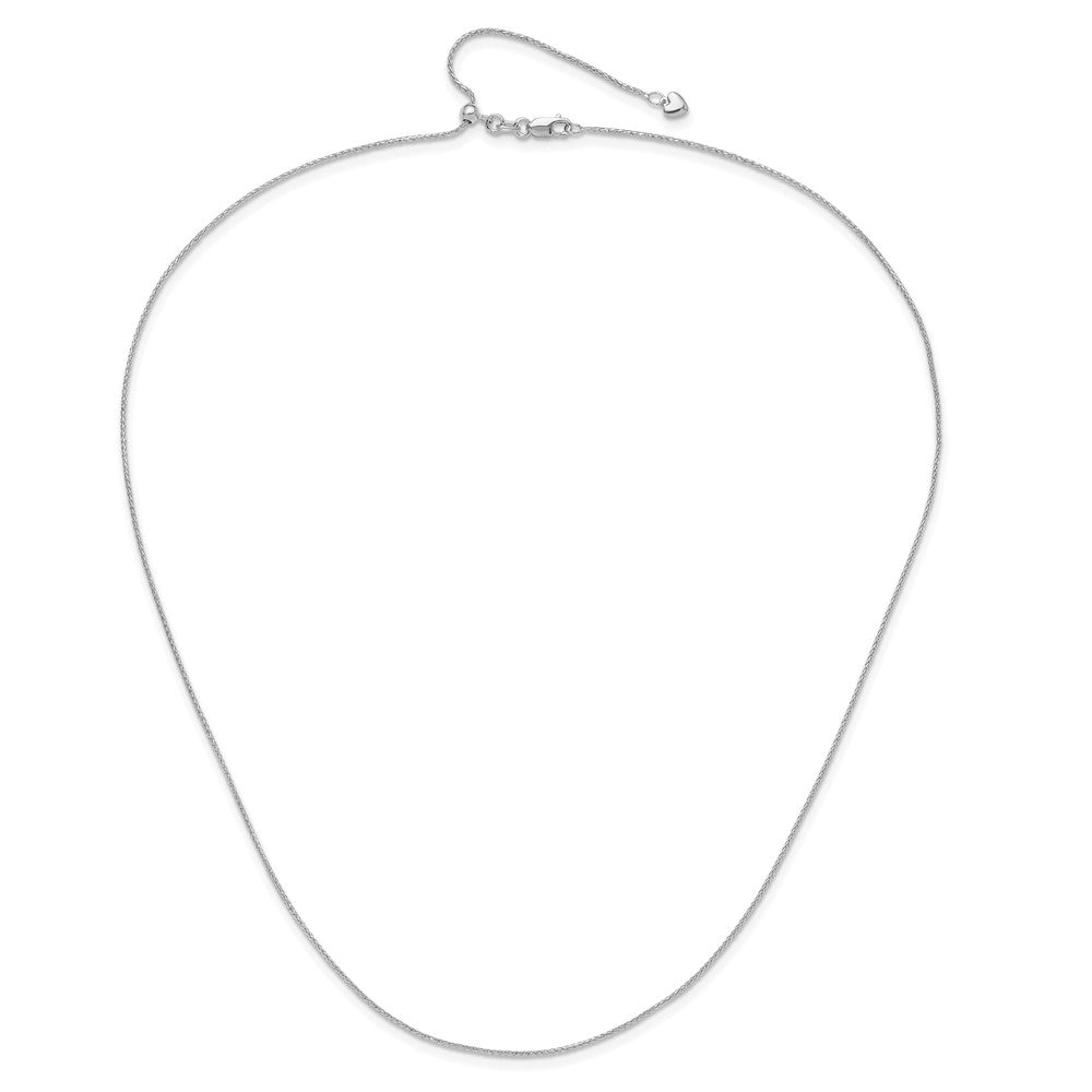 10K Weißgold Verstellbar 1mm Weizen Halskette