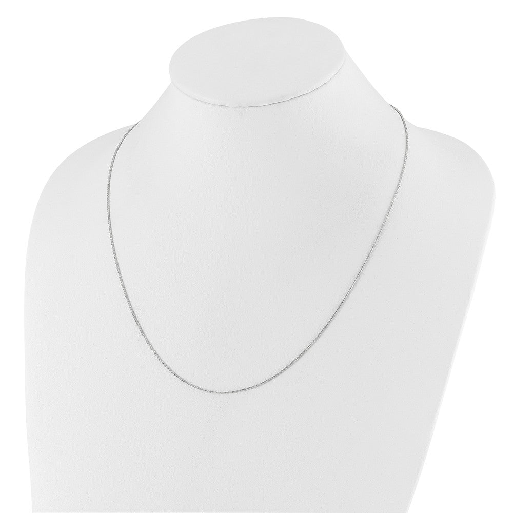 10K Weißgold Verstellbar 1mm Weizen Halskette