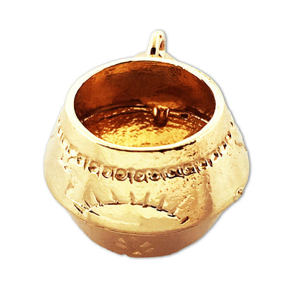 14K Gold 3D Indianer-Keramik-Charm