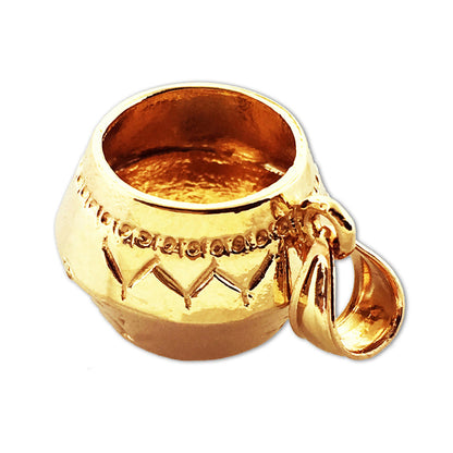 14K Gold 3D Indianer-Keramik-Charm
