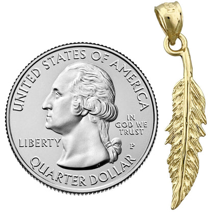 14K Gold Westernstil-Federanhänger