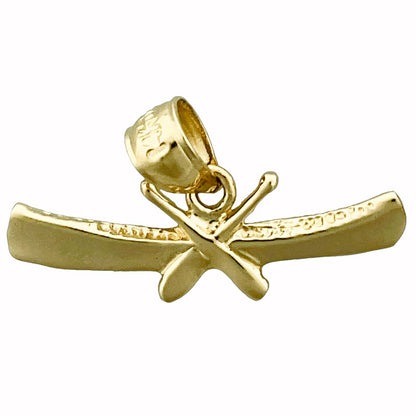 14K Gold Kanu mit Rudern Charm