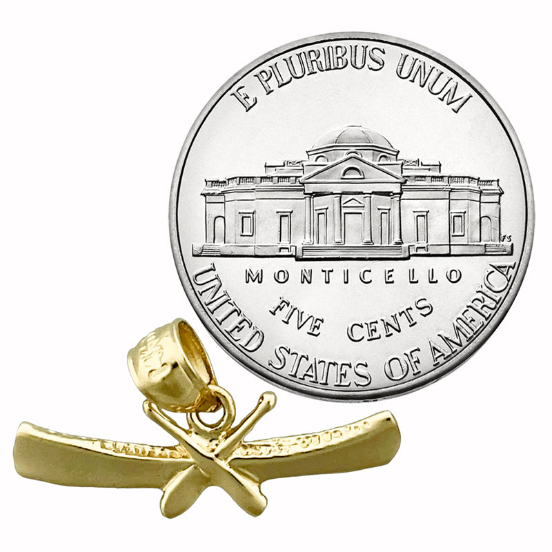 14K Gold Kanu mit Rudern Charm