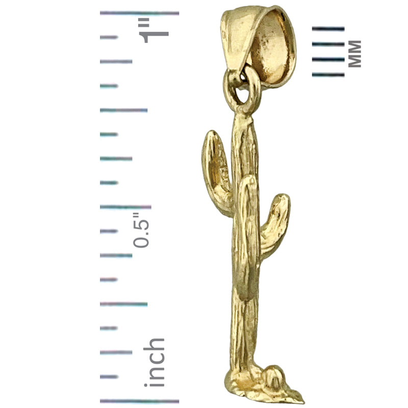 14K Gold 3-D-Saguaro-Kaktus-Charm