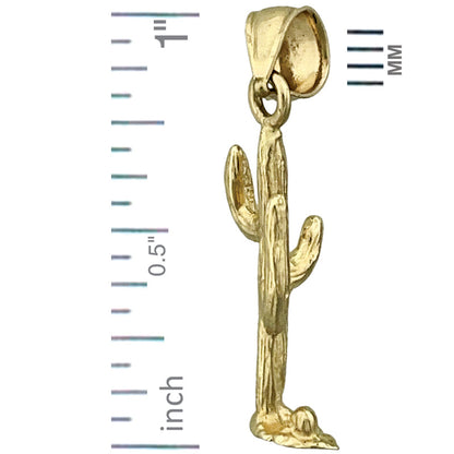 14K Gold 3-D-Saguaro-Kaktus-Charm