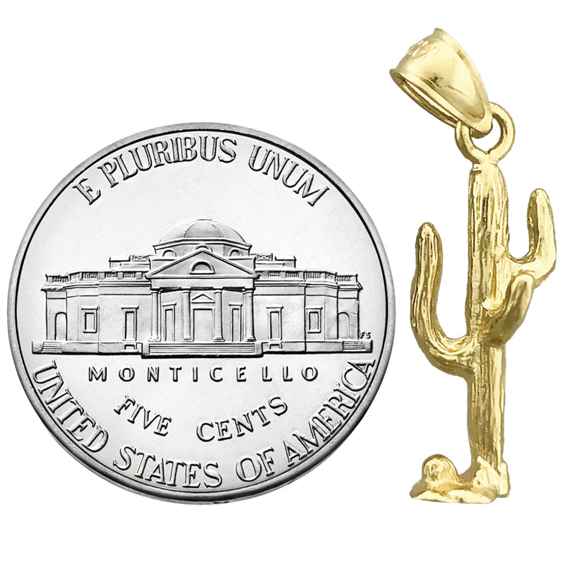 14K Gold 3-D-Saguaro-Kaktus-Charm