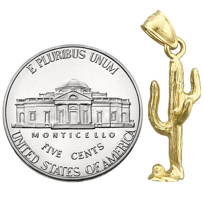 14K Gold 3-D-Saguaro-Kaktus-Charm