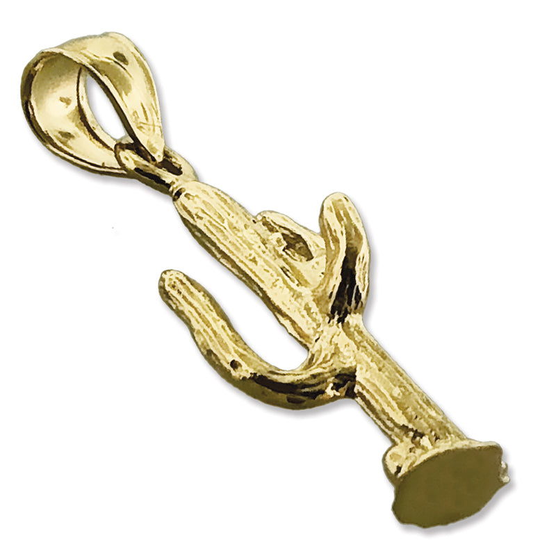 14K Gold 3-D-Saguaro-Kaktus-Charm