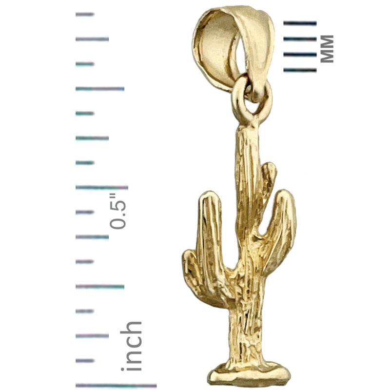 14K Gold 3-D Kaktus-Charm