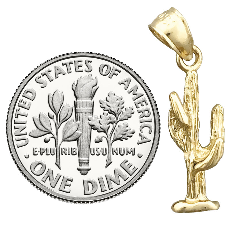 14K Gold 3-D Kaktus-Charm