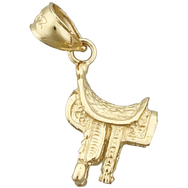 585 Gold 3-D Westernsattel-Charm