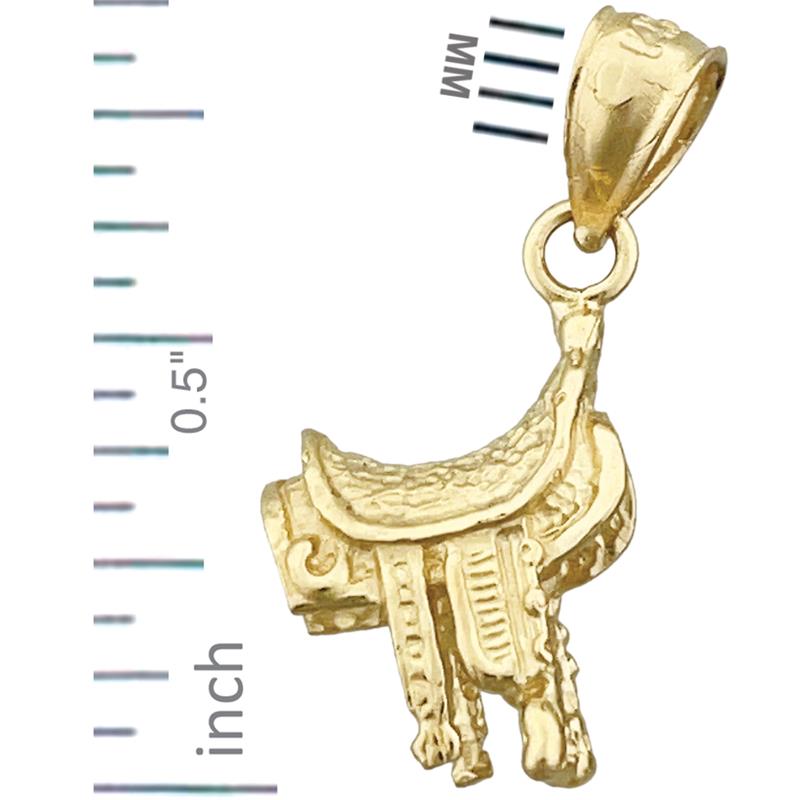 585 Gold 3-D Westernsattel-Charm