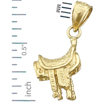 585 Gold 3-D Westernsattel-Charm