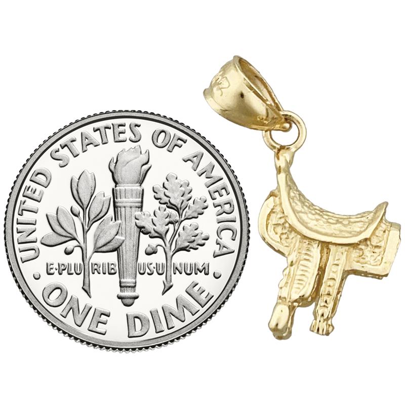 585 Gold 3-D Westernsattel-Charm