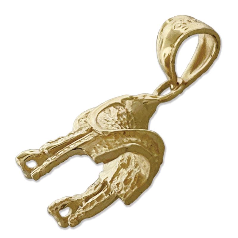 585 Gold 3-D Westernsattel-Charm