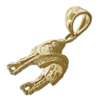 585 Gold 3-D Westernsattel-Charm