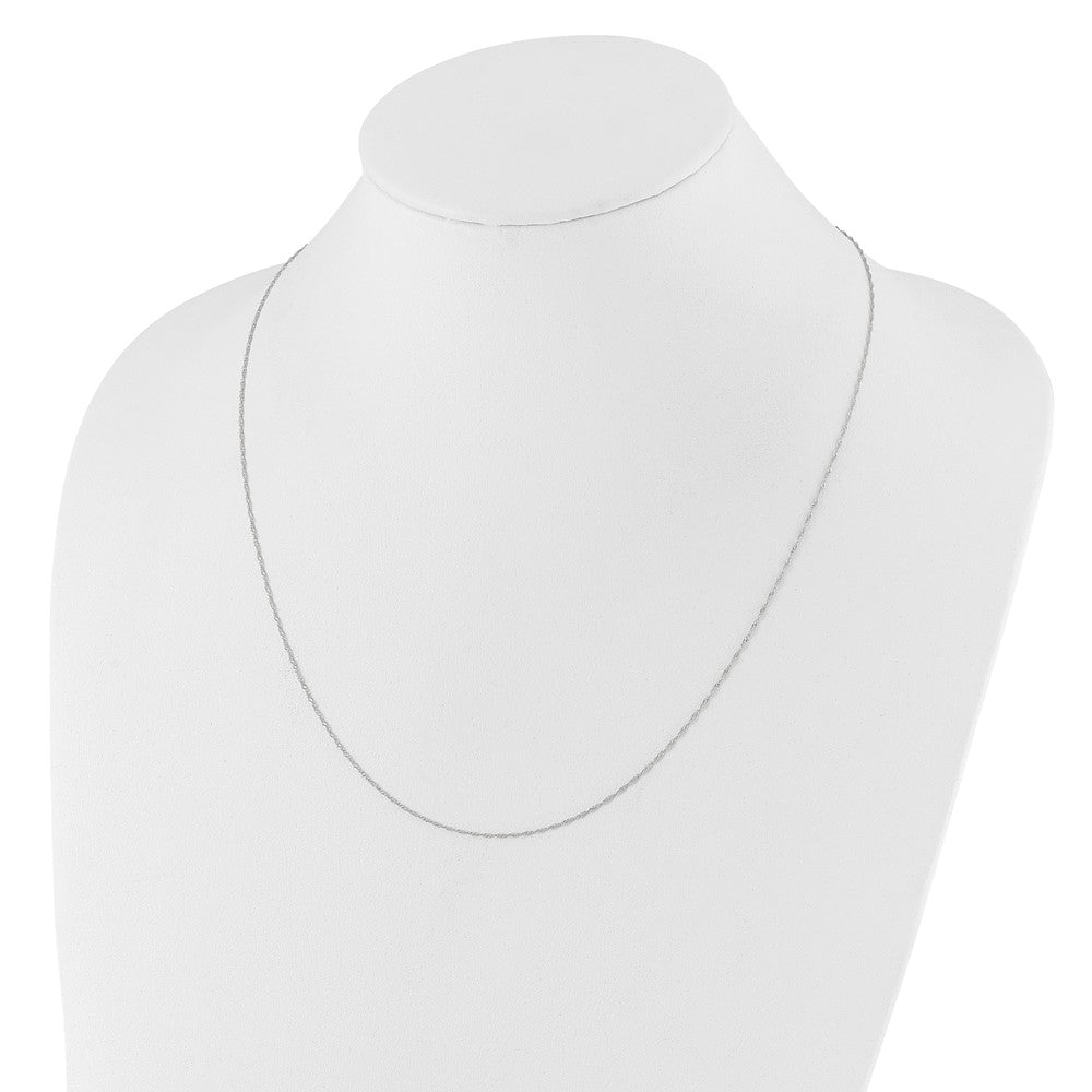 22 Zoll 10K Weißgold Verstellbar 1mm Singapurkette Halskette