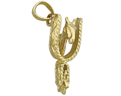 14K Gold 3-D Cowboy-Sporen-Charm