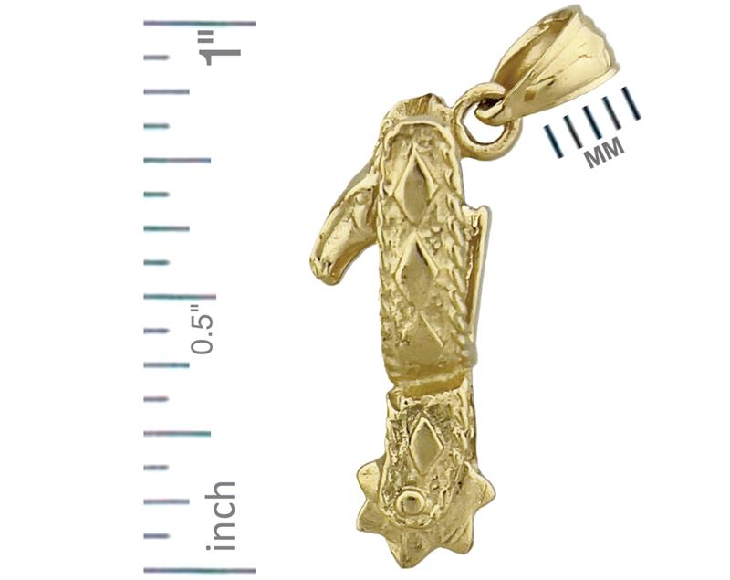 14K Gold 3-D Cowboy-Sporen-Charm