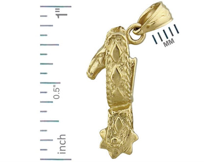 14K Gold 3-D Cowboy-Sporen-Charm