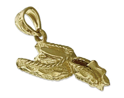 14K Gold 3-D Cowboy-Sporen-Charm