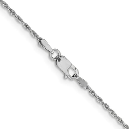 14K Weißgold 1.3mm Loose Kordel Halskette