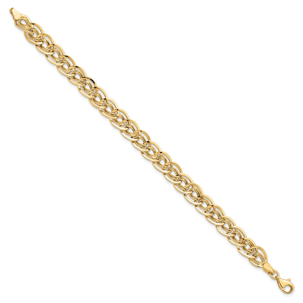 10K Gelbgold Dreifach Fantasieglieder Armband