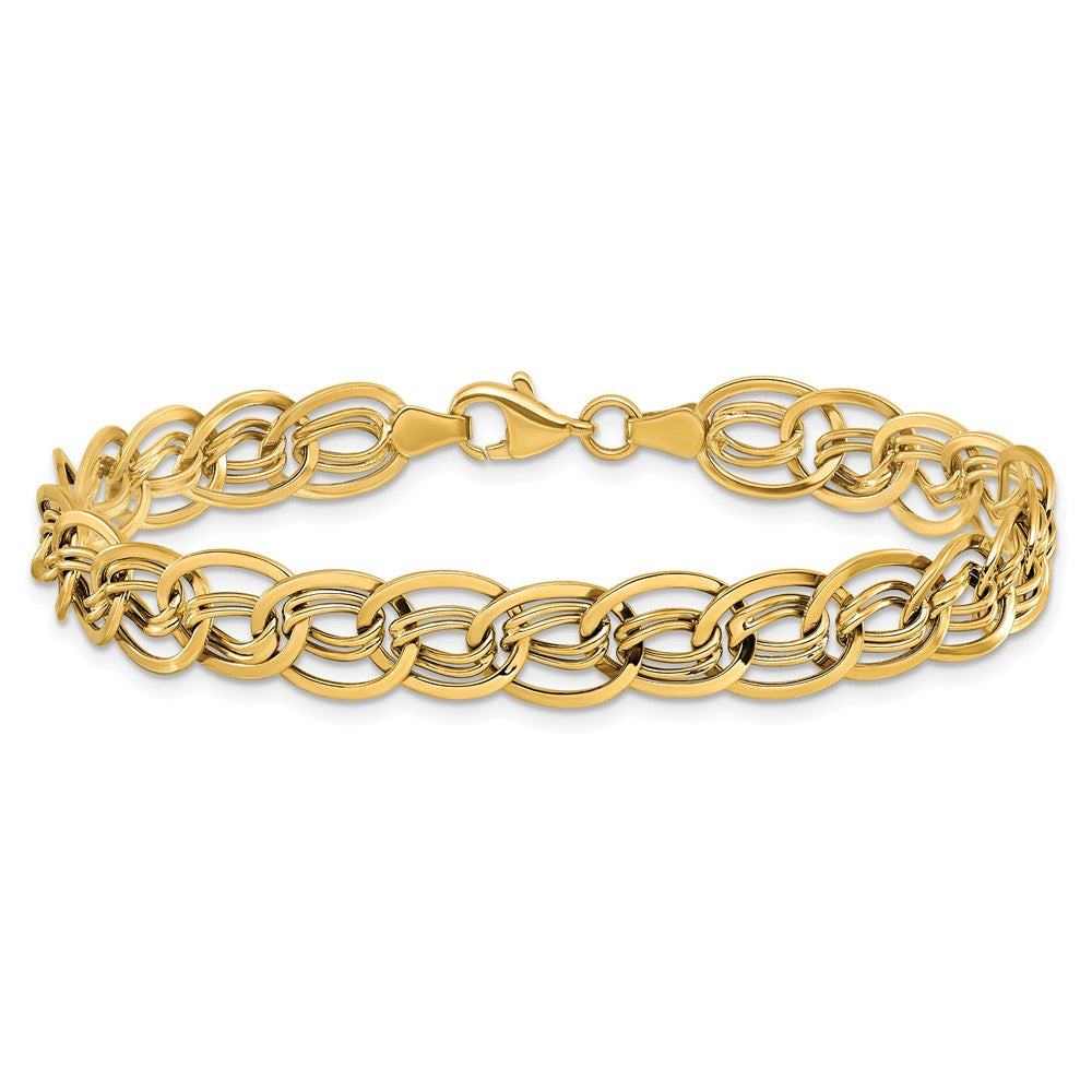 10K Gelbgold Dreifach Fantasieglieder Armband