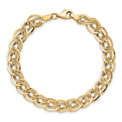 10K Gelbgold Dreifach Fantasieglieder Armband