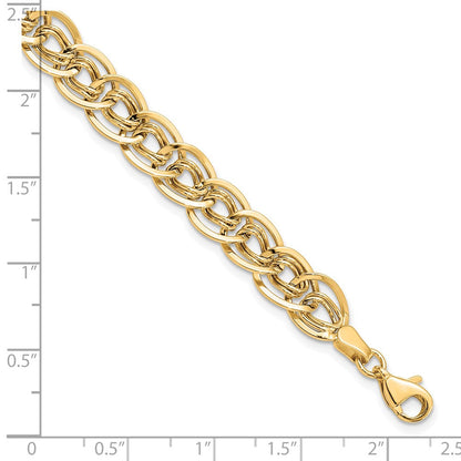 10K Gelbgold Dreifach Fantasieglieder Armband