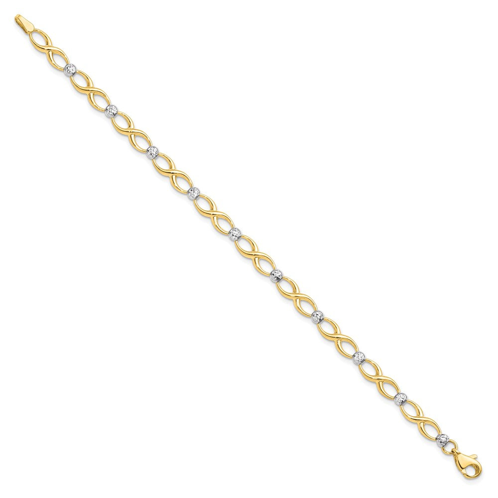 10K Bicolor Diamantiert Armband