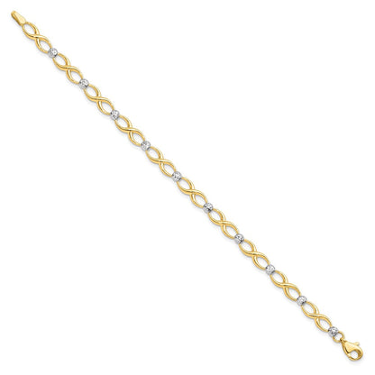 10K Bicolor Diamantiert Armband